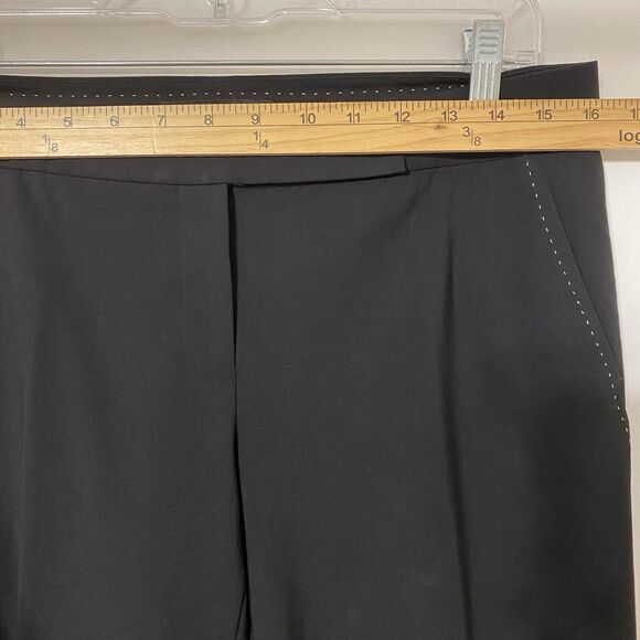 Ellie Tahari Dress Pants M Black Mid Rise Straight Leg Wool Designer Career - Picture 4 of 9
